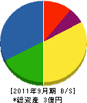 佐々木組 貸借対照表 2011年9月期
