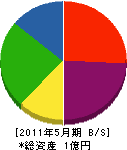 川本産業 貸借対照表 2011年5月期