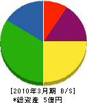藤田建設 貸借対照表 2010年3月期