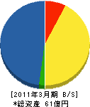 シーキューブ愛知 貸借対照表 2011年3月期