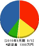 渋谷電機水道設備 貸借対照表 2010年8月期