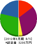 戸田設備工業 貸借対照表 2012年6月期