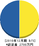 わかくさ建設 貸借対照表 2010年12月期 わかくさ建設 貸借対照表 2010年12月期