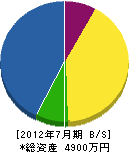 新田 貸借対照表 2012年7月期