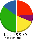 鹿取永井工業 貸借対照表 2010年3月期