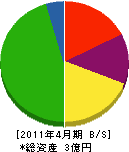 日本プラミング 貸借対照表 2011年4月期