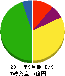 仙波水道工業 貸借対照表 2011年9月期