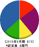 日本施設 貸借対照表 2010年8月期