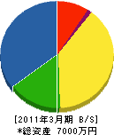 杵島開発 貸借対照表 2011年3月期