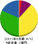 中央電氣建設 貸借対照表 2011年8月期