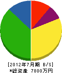 梶田造園 貸借対照表 2012年7月期