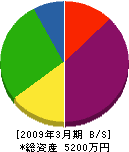 大原土建 貸借対照表 2009年3月期 大原土建 貸借対照表 2009年3月期