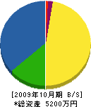 吉野川さく泉工業 貸借対照表 2009年10月期