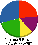 松井組 貸借対照表 2011年3月期