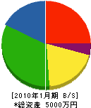 室田電気 貸借対照表 2010年1月期