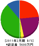 野田電気 貸借対照表 2011年2月期 野田電気 貸借対照表 2011年2月期