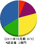 山口鉄工所 貸借対照表 2011年10月期