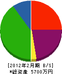 野田電気 貸借対照表 2012年2月期