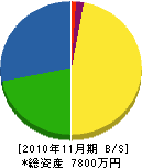中日本造園 貸借対照表 2010年11月期