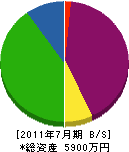 長谷川井戸掘工業 貸借対照表 2011年7月期
