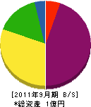 野田塗店 貸借対照表 2011年9月期