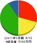 芦澤工務所 貸借対照表 2011年3月期
