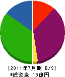 寺沢建設 貸借対照表 2011年7月期