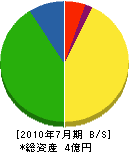 内田工務店 貸借対照表 2010年7月期