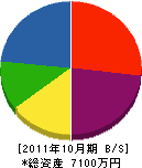 大島建築工匠 貸借対照表 2011年10月期