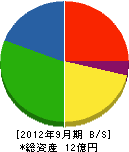 宮田組石工 貸借対照表 2012年9月期