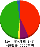 仲田塗装 貸借対照表 2011年9月期
