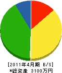 冨永建設 貸借対照表 2011年4月期