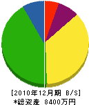 山﨑建設 貸借対照表 2010年12月期