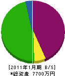 キタ産業 貸借対照表 2011年1月期