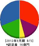 小嶋工務店 貸借対照表 2012年8月期