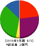 横山商会 貸借対照表 2010年9月期