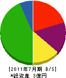 影浦塗装工業 貸借対照表 2011年7月期