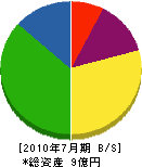矢田川建設 貸借対照表 2010年7月期
