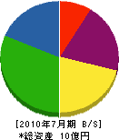美濃田産業 貸借対照表 2010年7月期