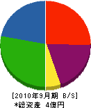 芳根電気工事 貸借対照表 2010年9月期 芳根電気工事 貸借対照表 2010年9月期