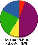 島田鑿泉工業所 貸借対照表 2011年7月期
