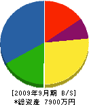 羽藤工業 貸借対照表 2009年9月期