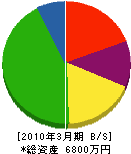 湯田建設 貸借対照表 2010年3月期