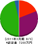 宇賀神塗装店 貸借対照表 2011年3月期