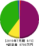 篠岡建設 貸借対照表 2010年7月期
