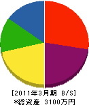 小川設備工業所 貸借対照表 2011年3月期
