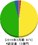 大倉土木 貸借対照表 2010年3月期