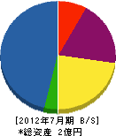 梅田組 貸借対照表 2012年7月期