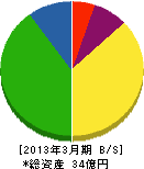 藤野興業 貸借対照表 2013年3月期