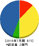 萩原建設 貸借対照表 2010年7月期